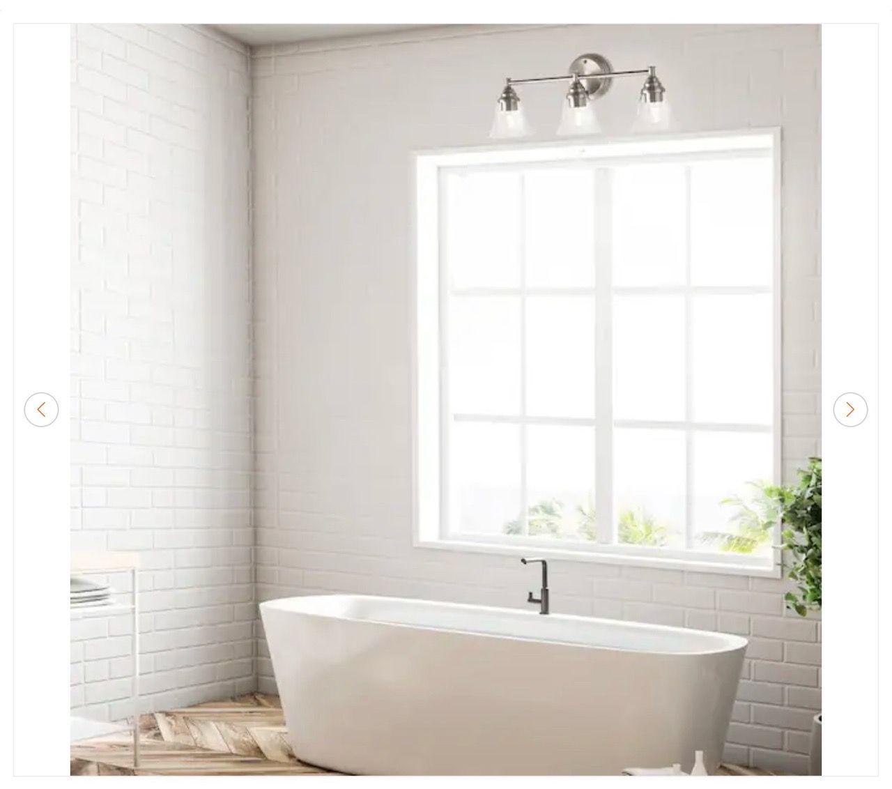 Hampton Bay Marsden 23.5 in. 3-Light Brushed Nickel Vanity Light - photo 3