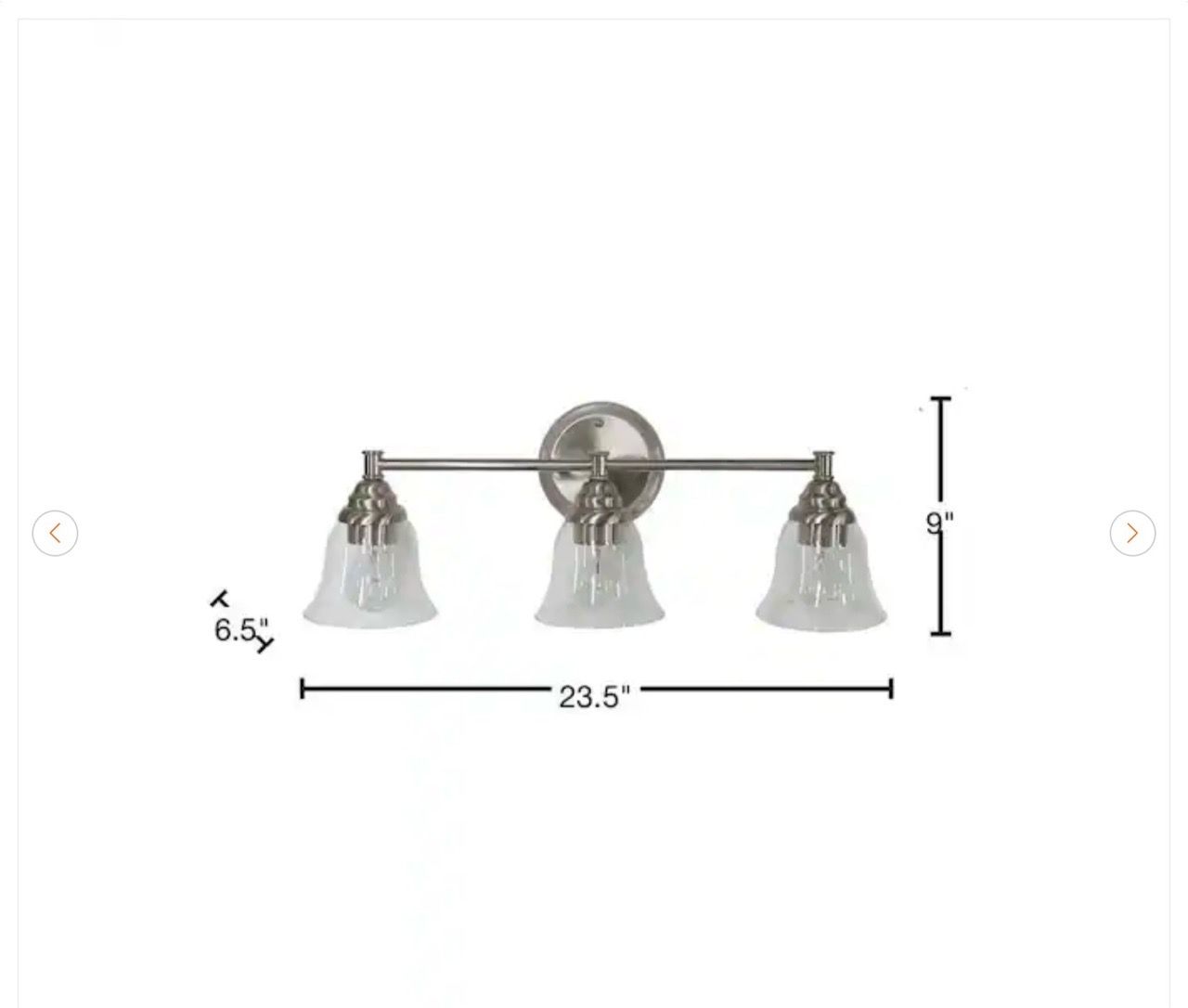 Hampton Bay Marsden 23.5 in. 3-Light Brushed Nickel Vanity Light - photo 4