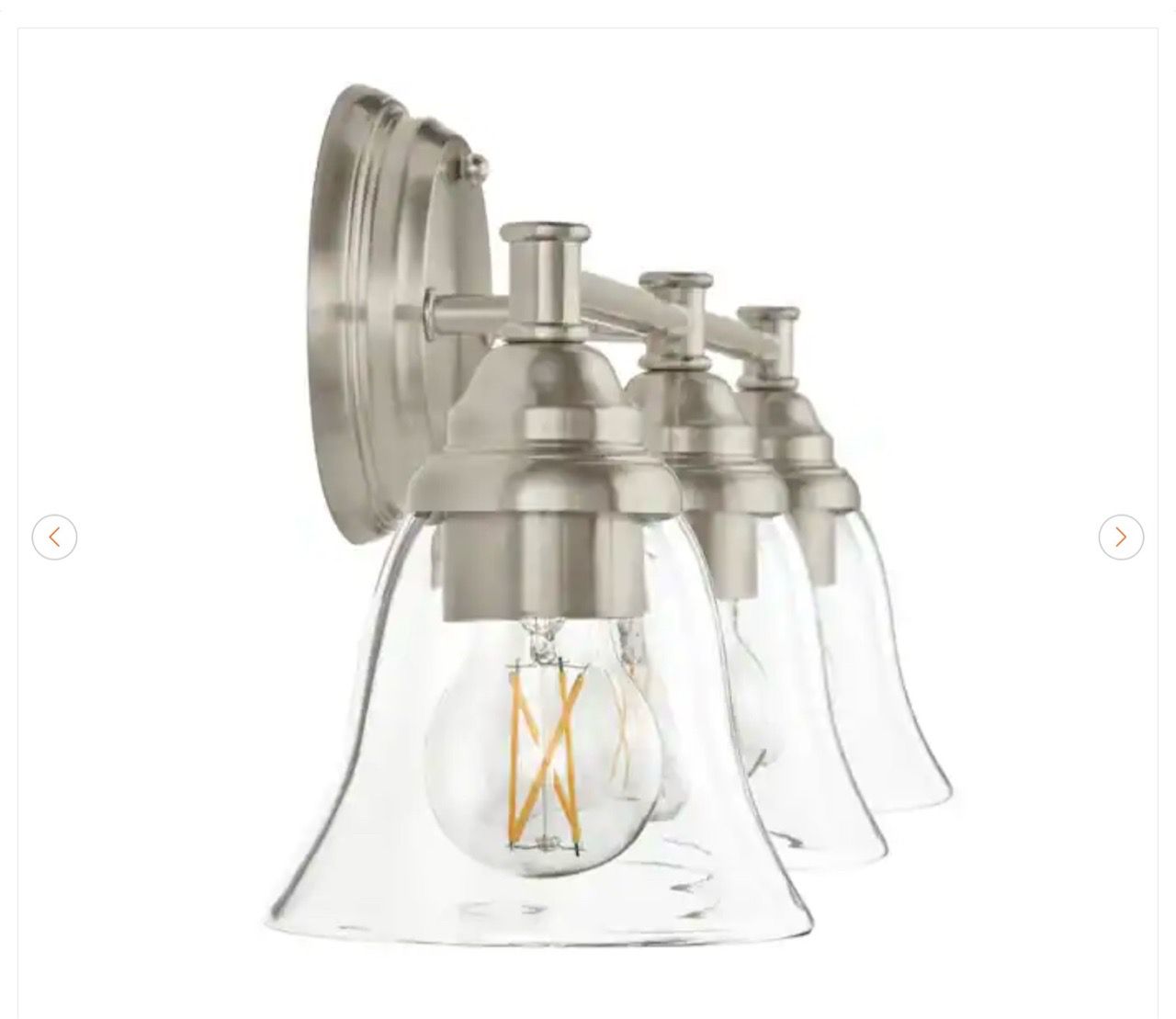 Hampton Bay Marsden 23.5 in. 3-Light Brushed Nickel Vanity Light - photo 5