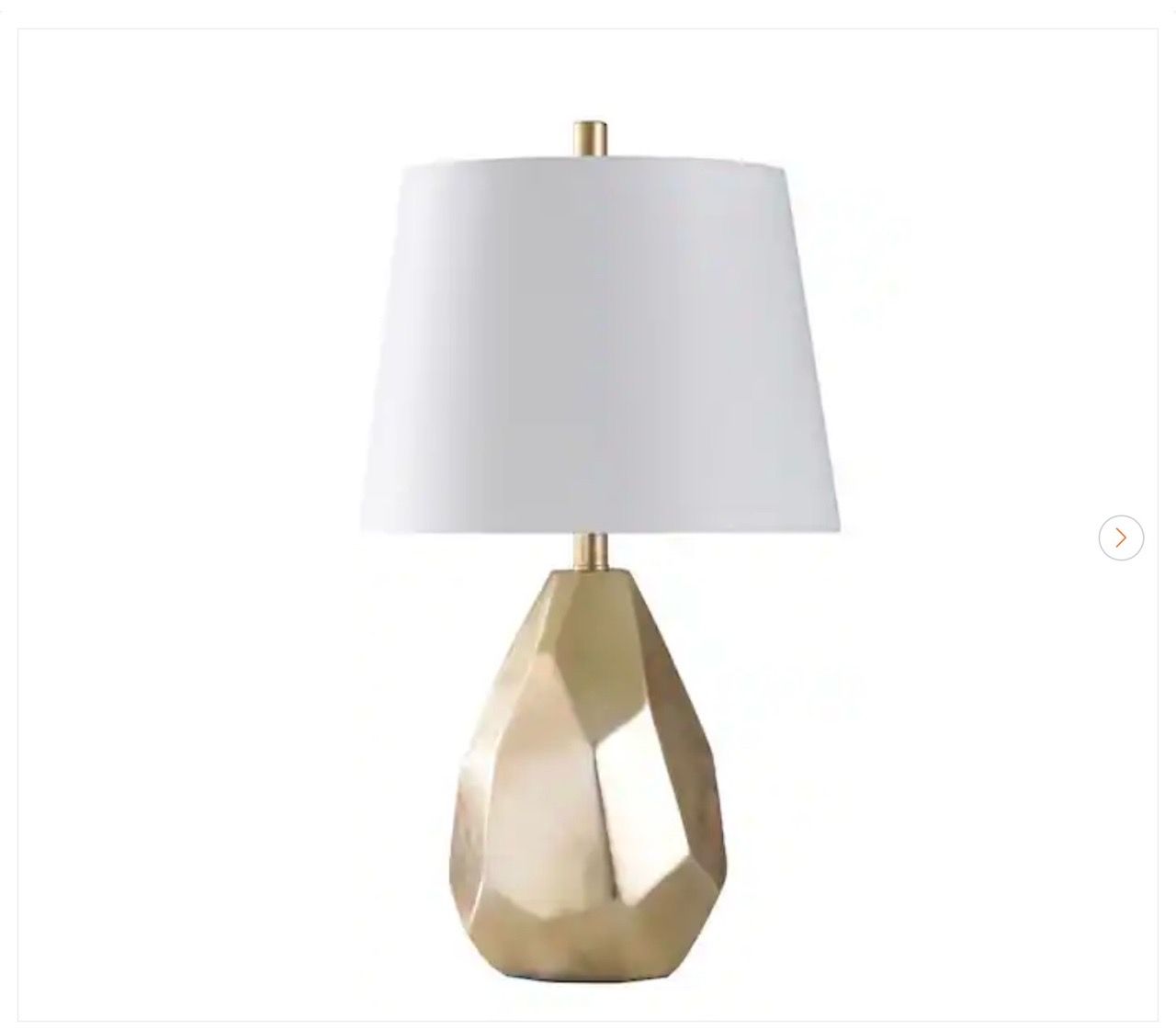 25 in. Gold Table Lamp with Brussels Off White Fabric Shade