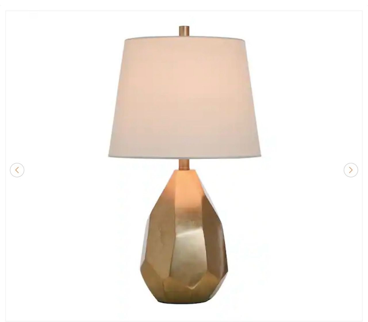 25 in. Gold Table Lamp with Brussels Off White Fabric Shade - photo 2
