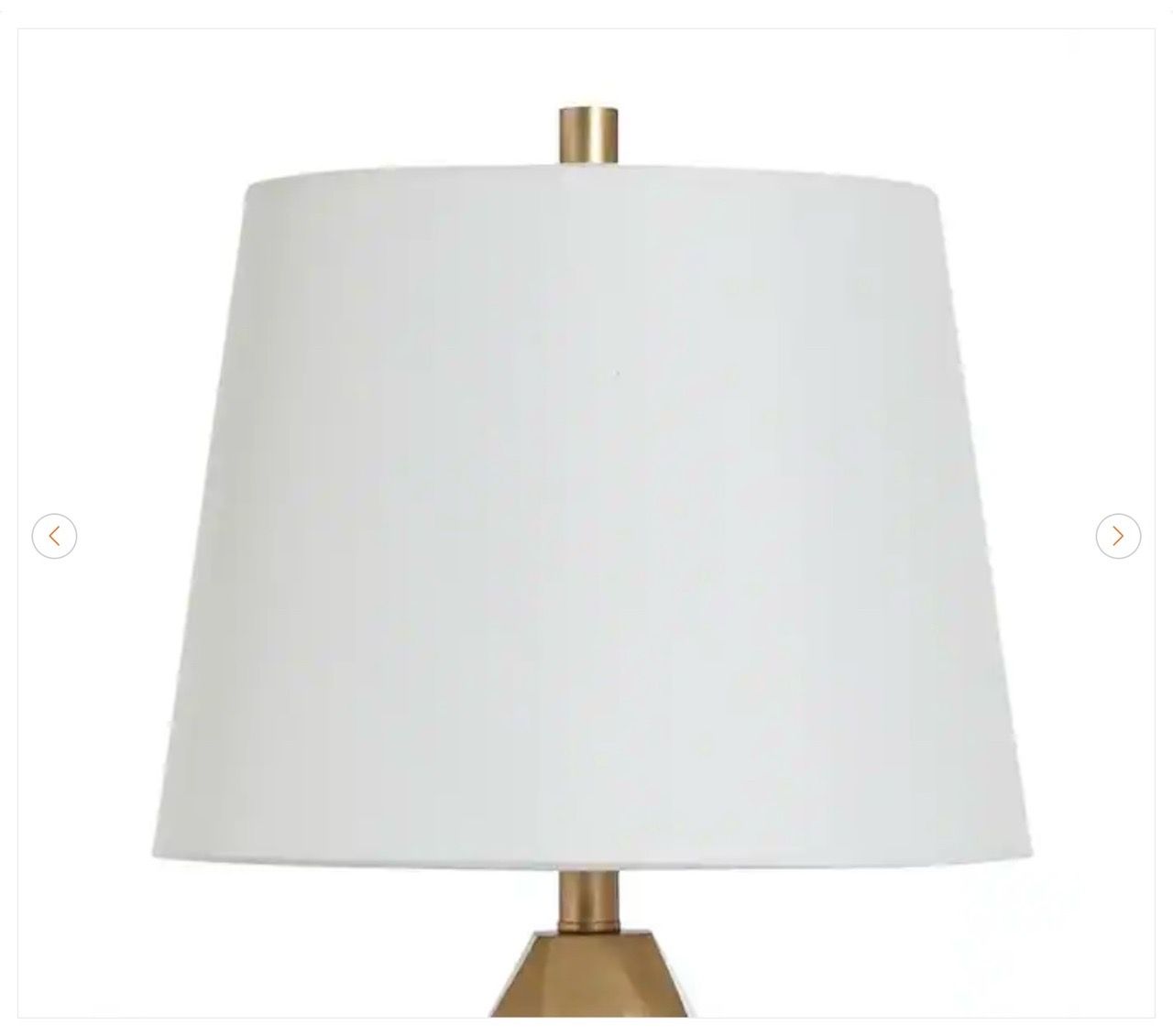 25 in. Gold Table Lamp with Brussels Off White Fabric Shade - photo 4