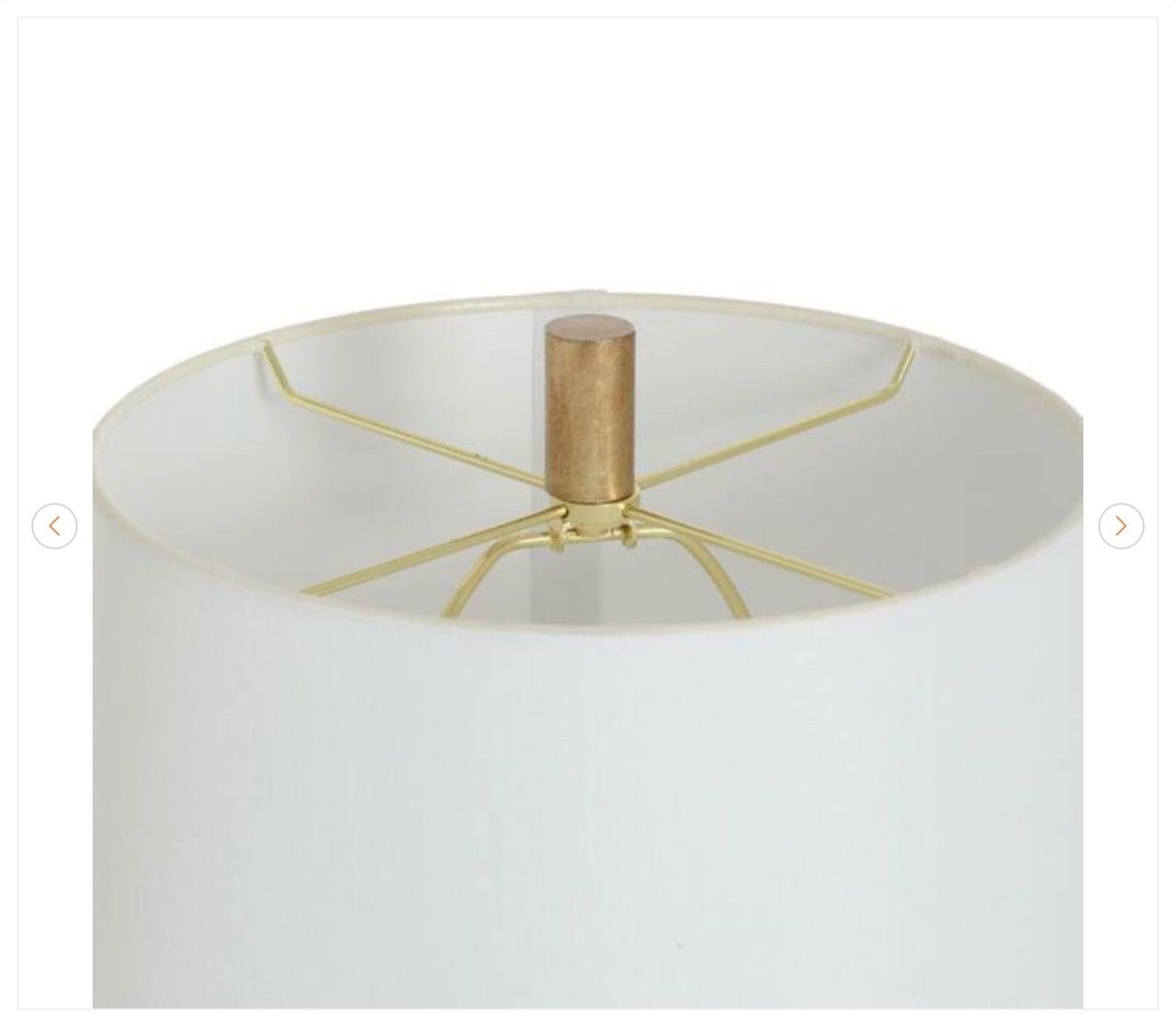 25 in. Gold Table Lamp with Brussels Off White Fabric Shade - photo 5