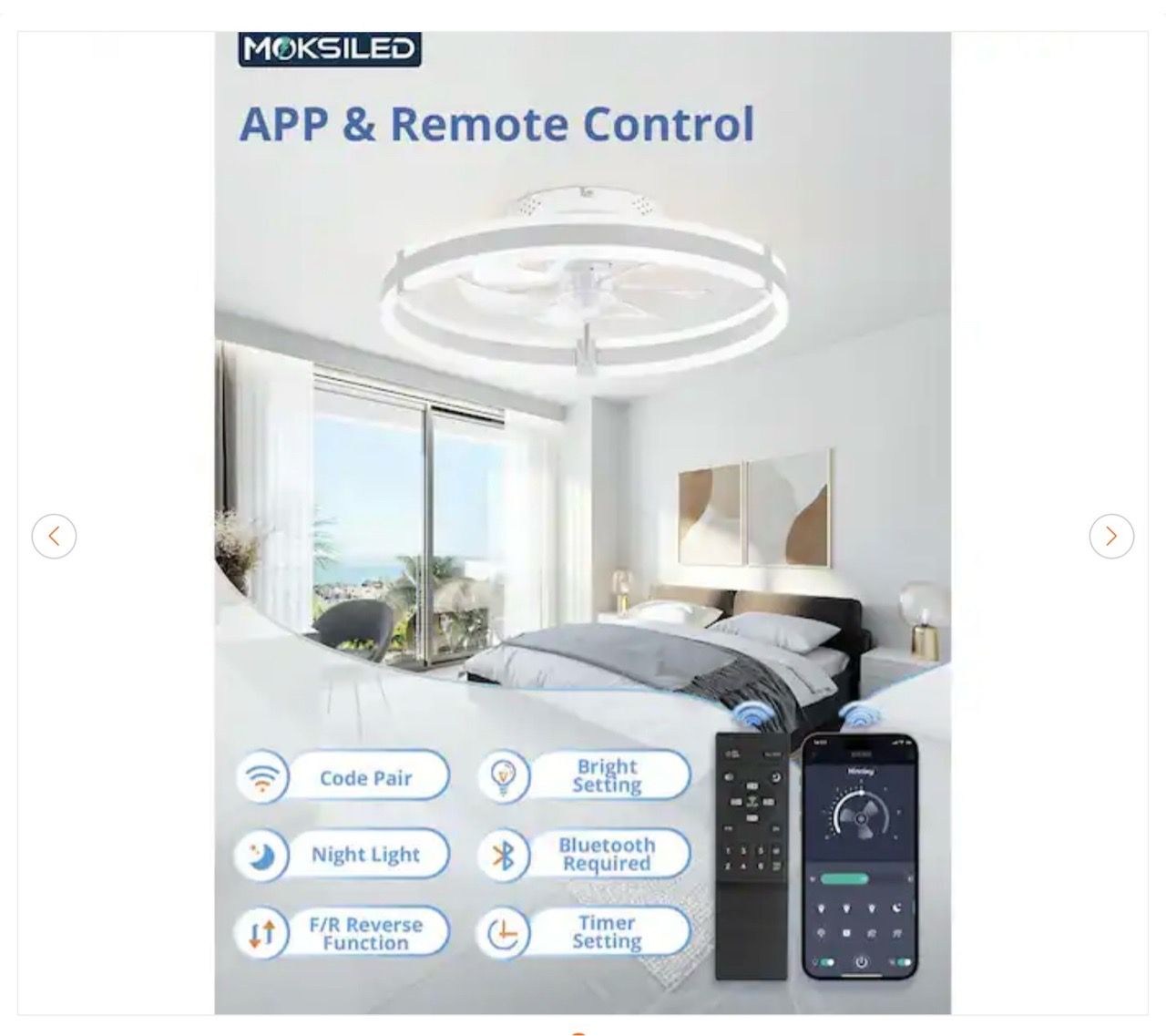 20 in. White Indoor Dimmable LED Fandelier Ceiling Fan - New - photo 5