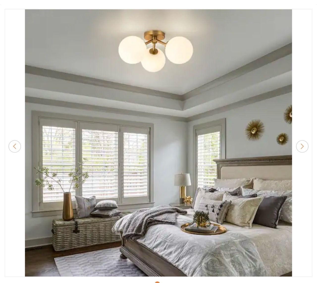 Lueck 18.12 in. 3-Light Gold Sputnik Semi Flush Mount Ceiling Li - photo 3