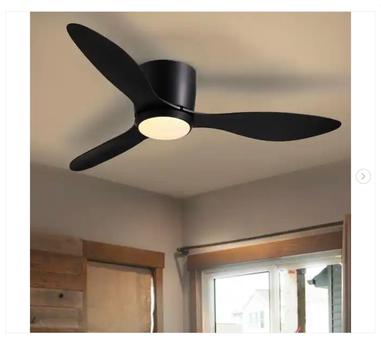 42 in. Smart Indoor Black Low Profile 3 Blades Ceiling Fan