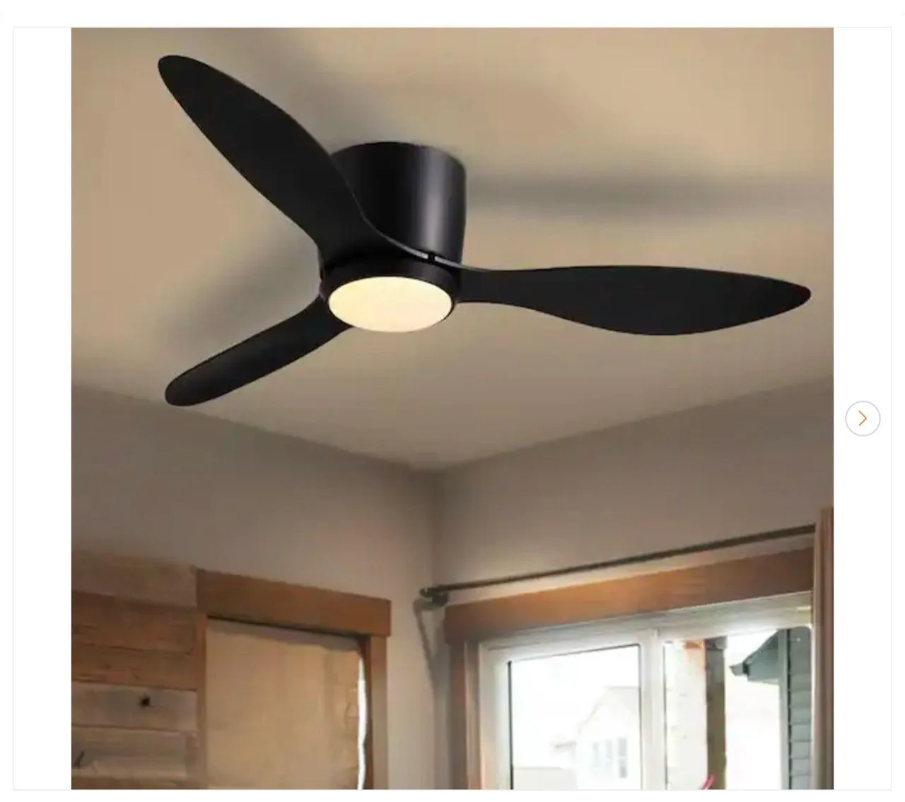 42 in. Smart Indoor Black Low Profile 3 Blades Ceiling Fan