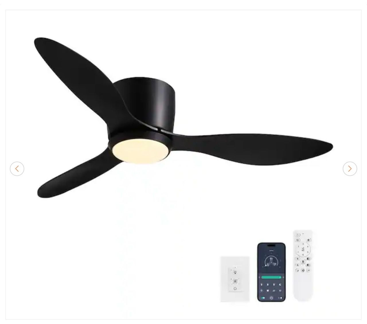 42 in. Smart Indoor Black Low Profile 3 Blades Ceiling Fan - photo 4