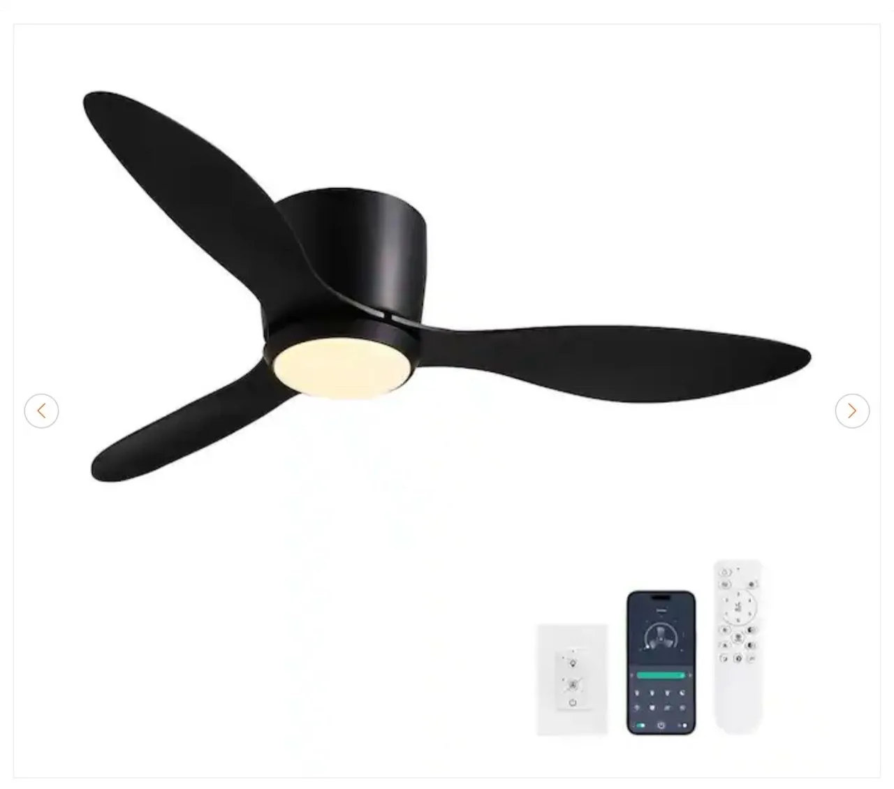 42 in. Smart Indoor Black Low Profile 3 Blades Ceiling Fan - photo 4