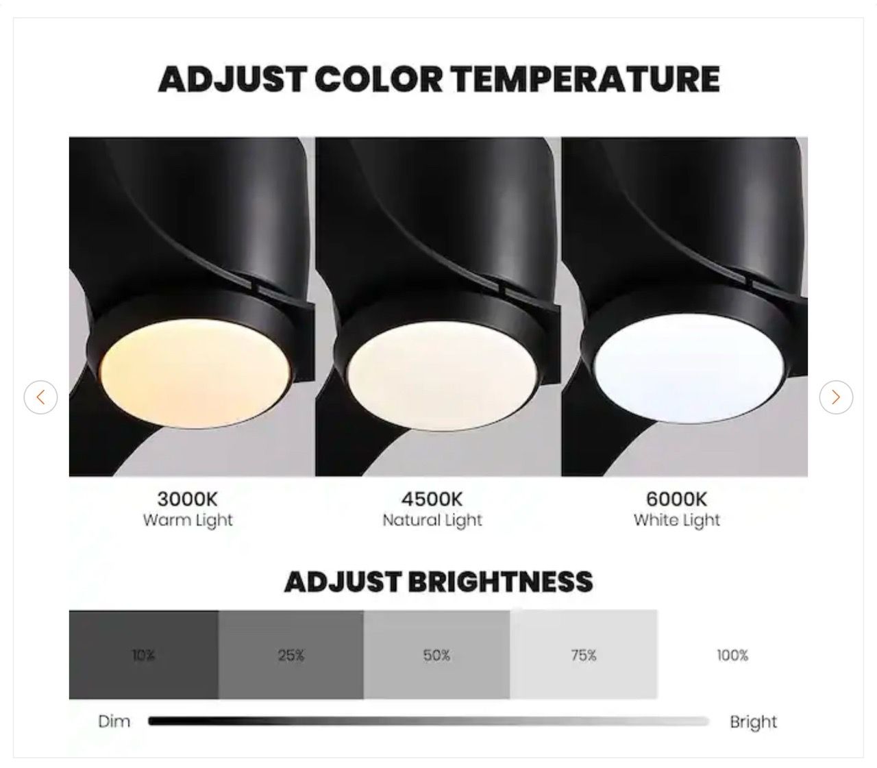 42 in. Smart Indoor Black Low Profile 3 Blades Ceiling Fan - photo 5