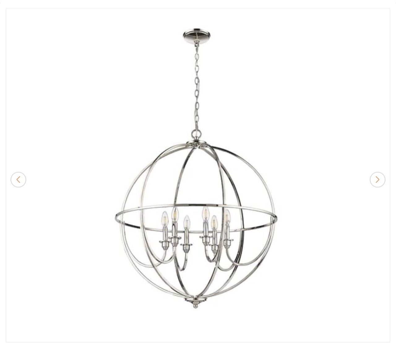 Millennium Lighting Artemis 30 in. 6-Light Polished Nickel Chand - photo 3