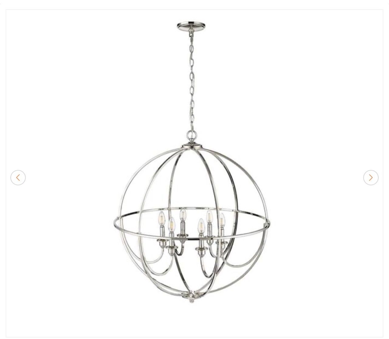 Millennium Lighting Artemis 30 in. 6-Light Polished Nickel Chand - photo 4