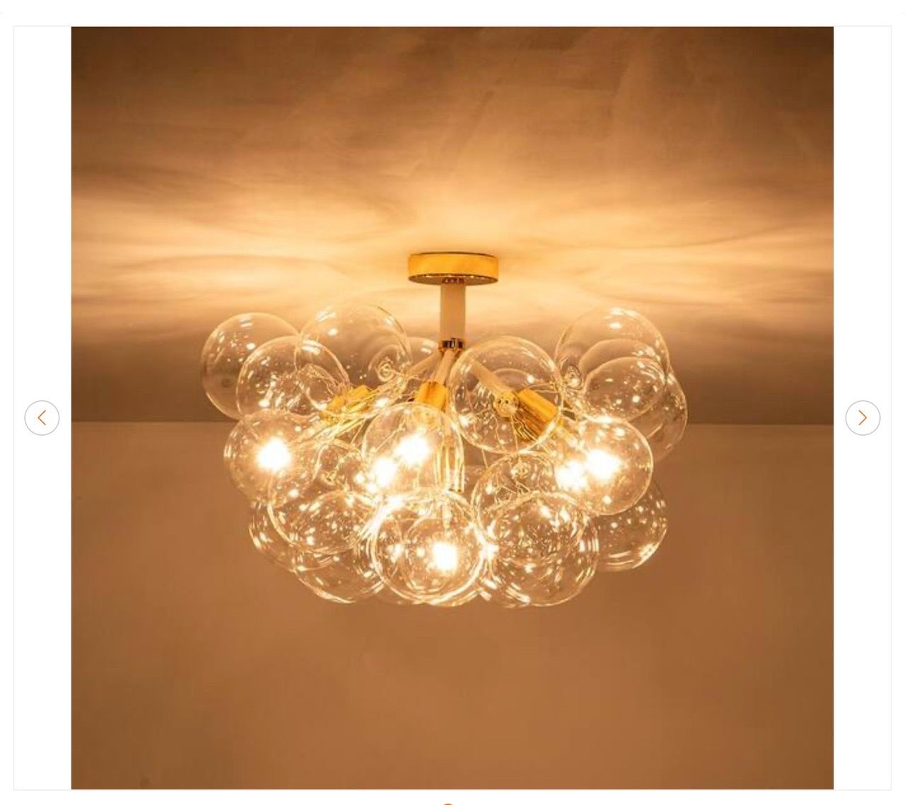 Alma 6 Light Gold Semi Flush Chandelier LED Ceiling Light