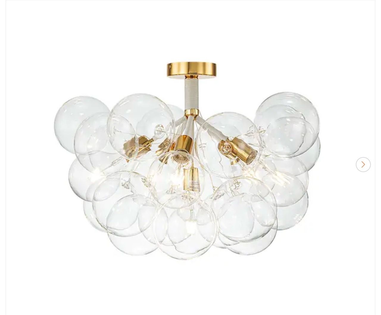 Alma 6 Light Gold Semi Flush Chandelier LED Ceiling Light - photo 2
