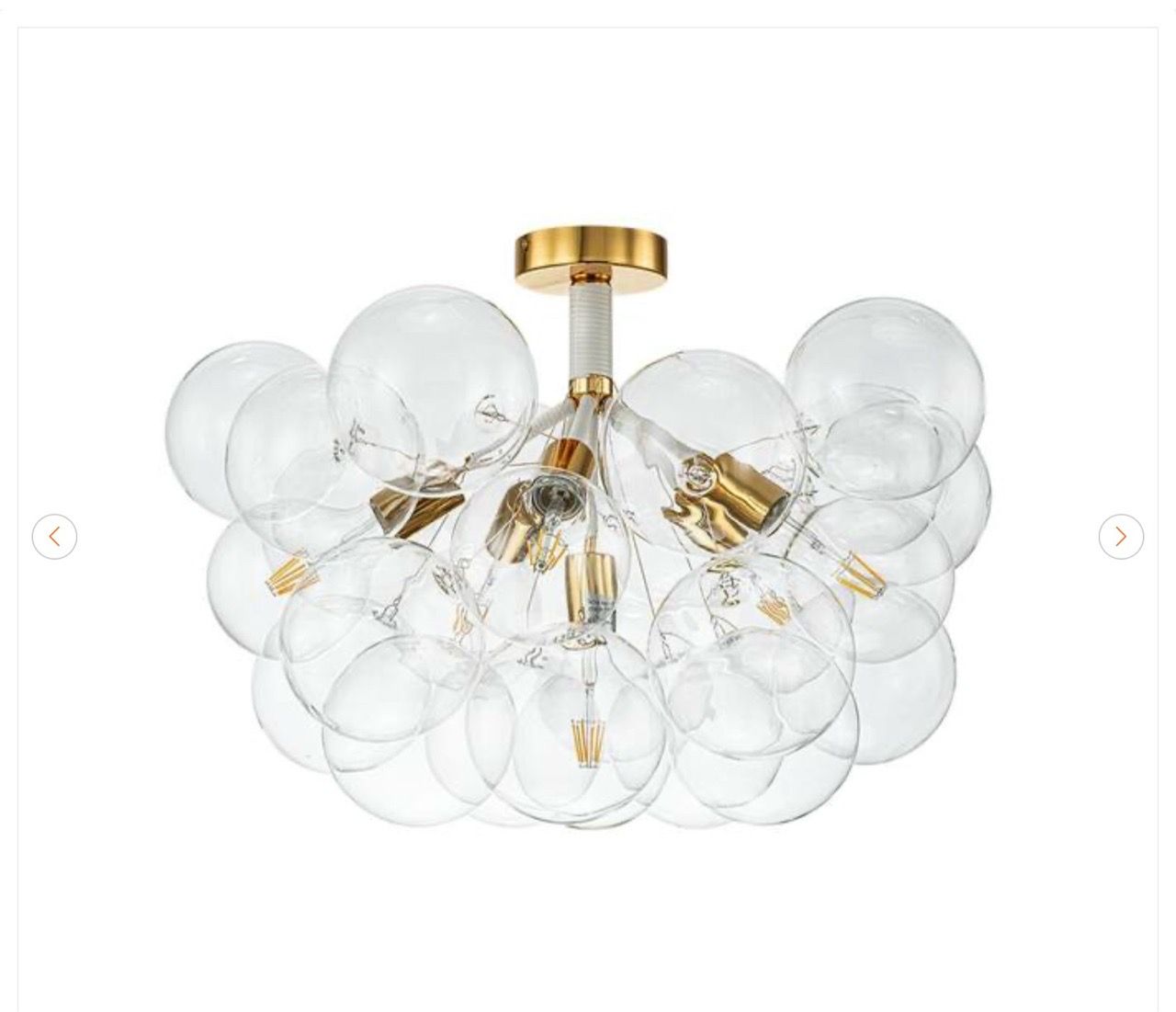 Alma 6 Light Gold Semi Flush Chandelier LED Ceiling Light - photo 3