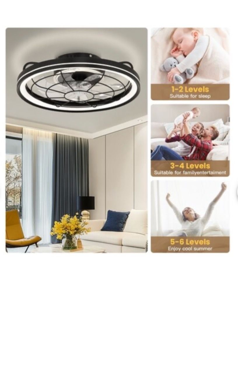19 inch Dimmable Ceiling Fan with Integrated LED Light - New - photo 3