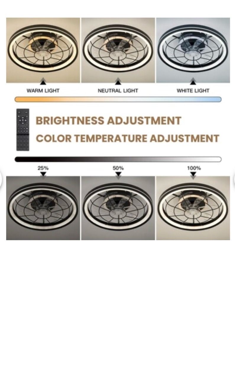 19 inch Dimmable Ceiling Fan with Integrated LED Light - New - photo 4