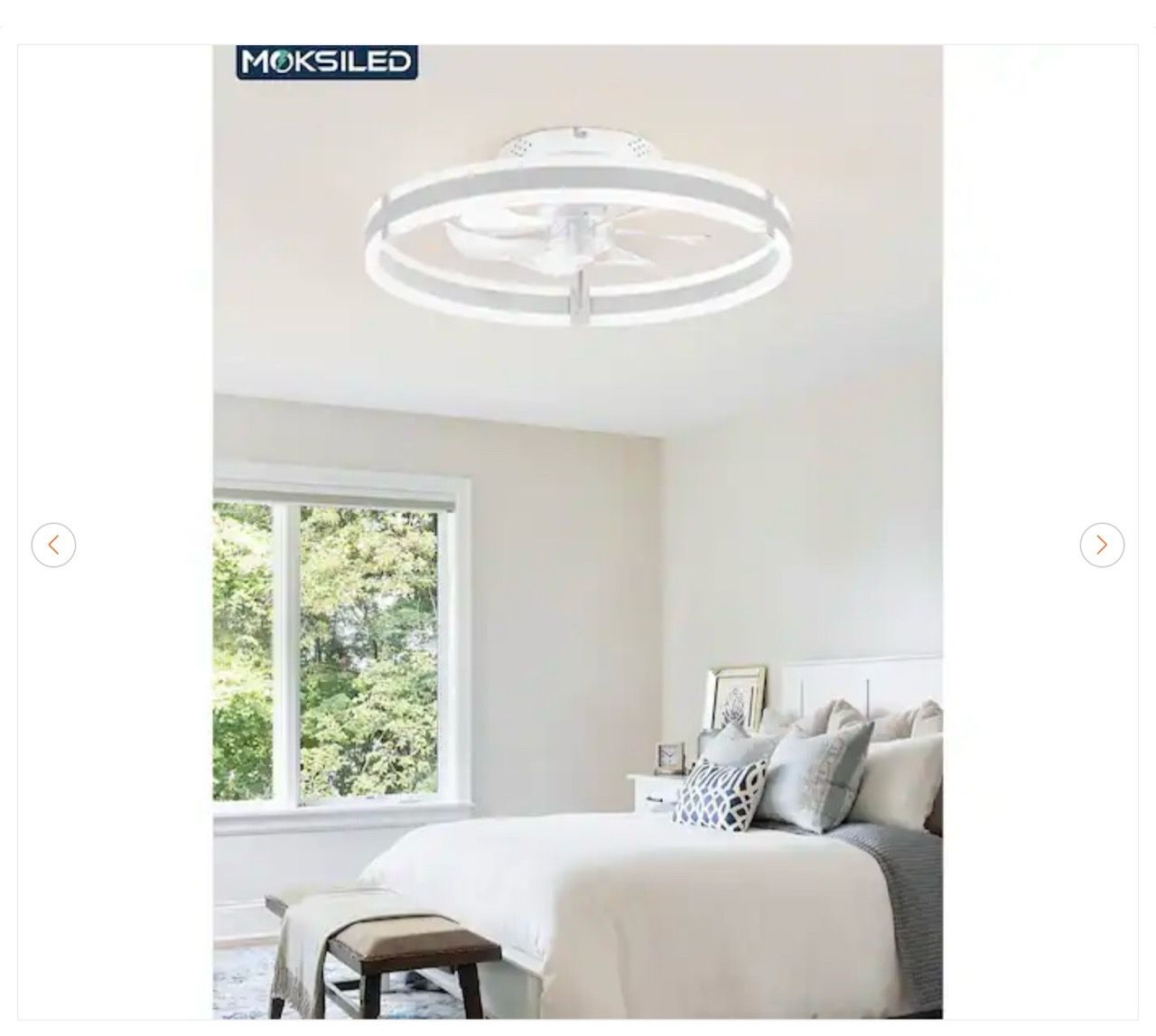 20 in. White LED Fandelier Modern Flush Mount Ceiling Fan - photo 4