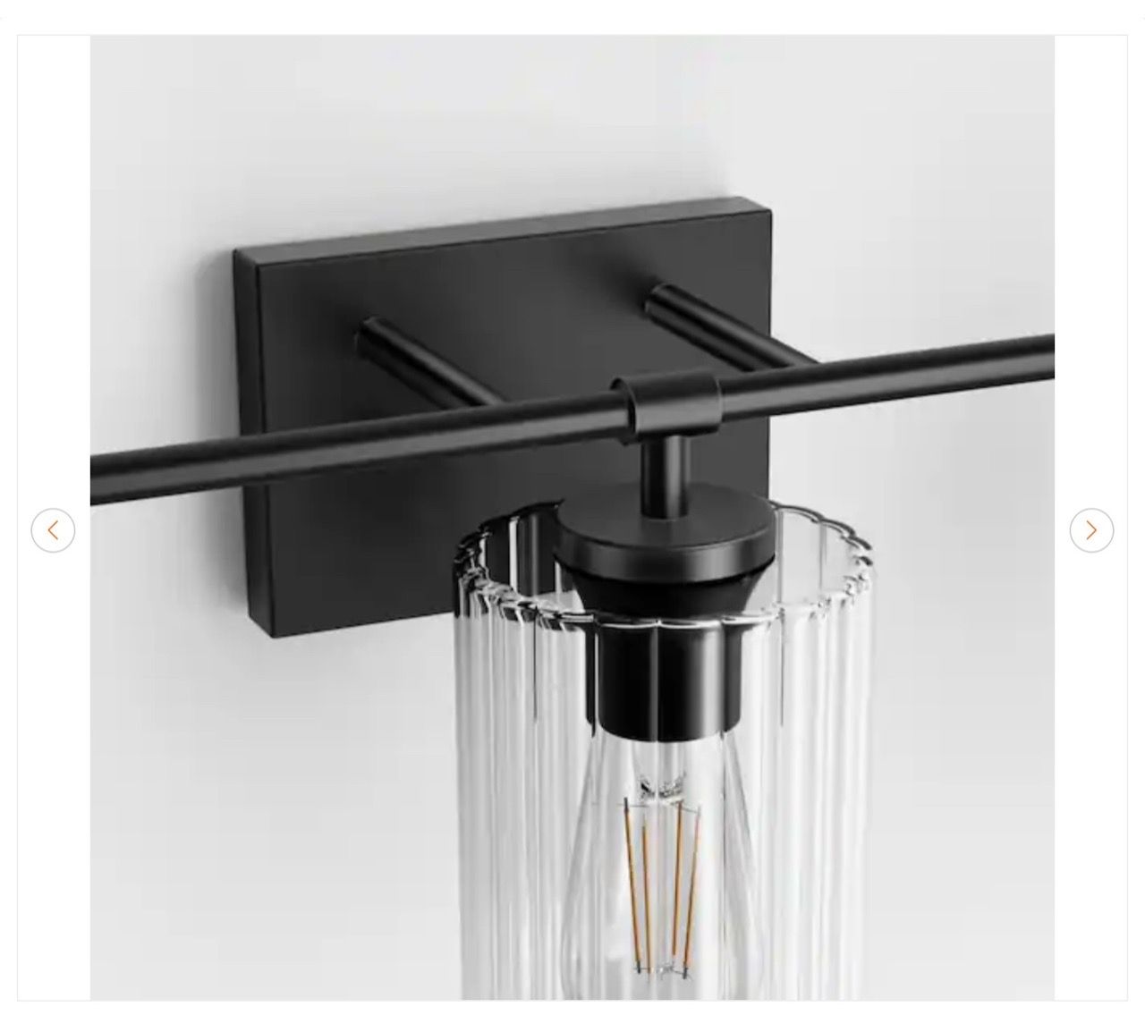 24 in. 3-Light Black Vanity Light with White Cylinder Glass Shad - photo 4