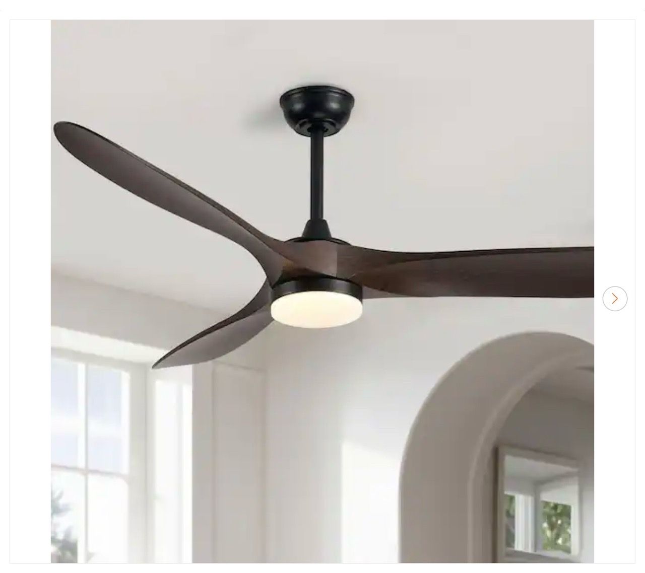 60 in. Indoor/Outdoor Modern Black LED Ceiling Fan - New