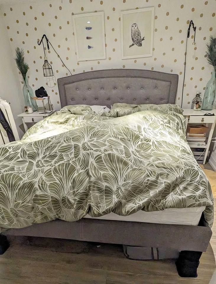 Queen Bed Frame with Adjustable Headboard