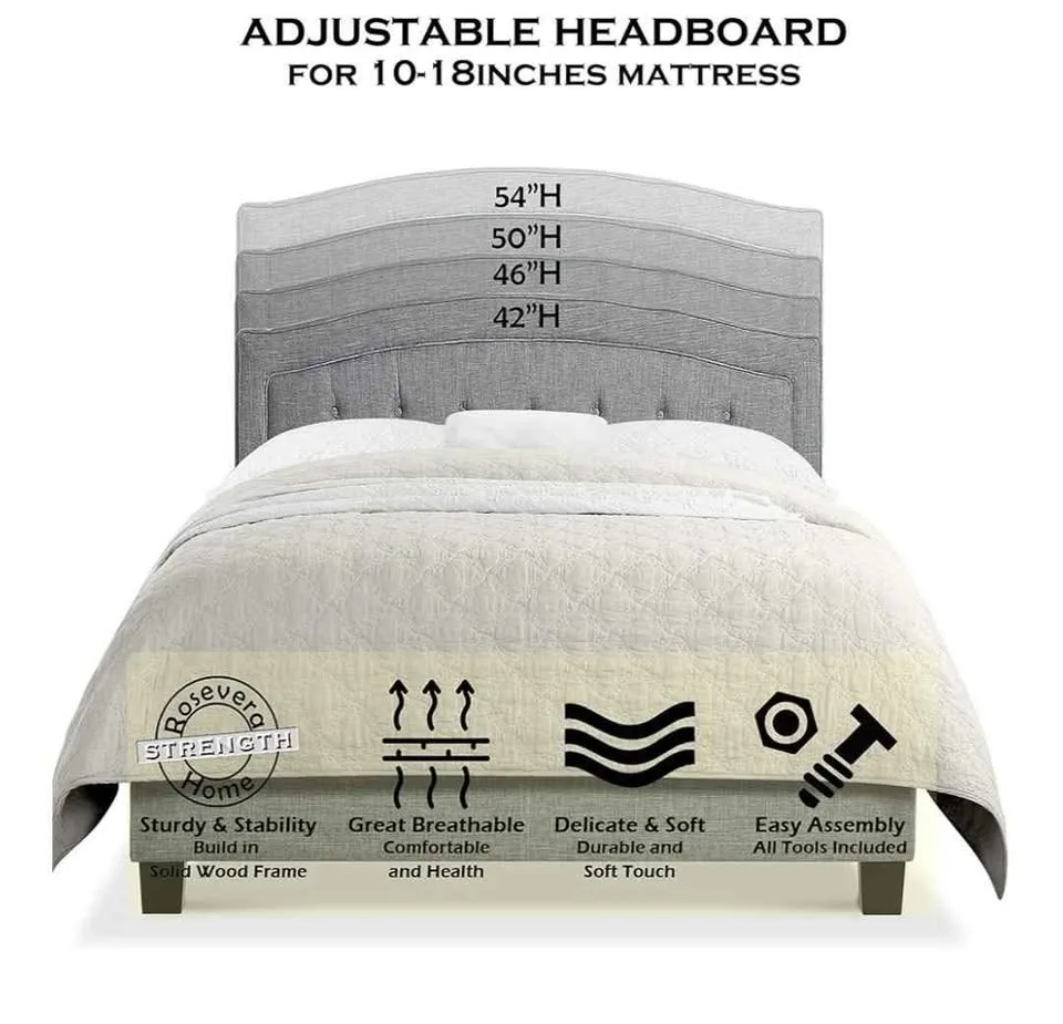 Queen Bed Frame with Adjustable Headboard image indicator(4)