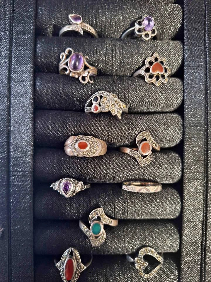 Vintage Silver, Marcasite and Gemstone Ring Collection