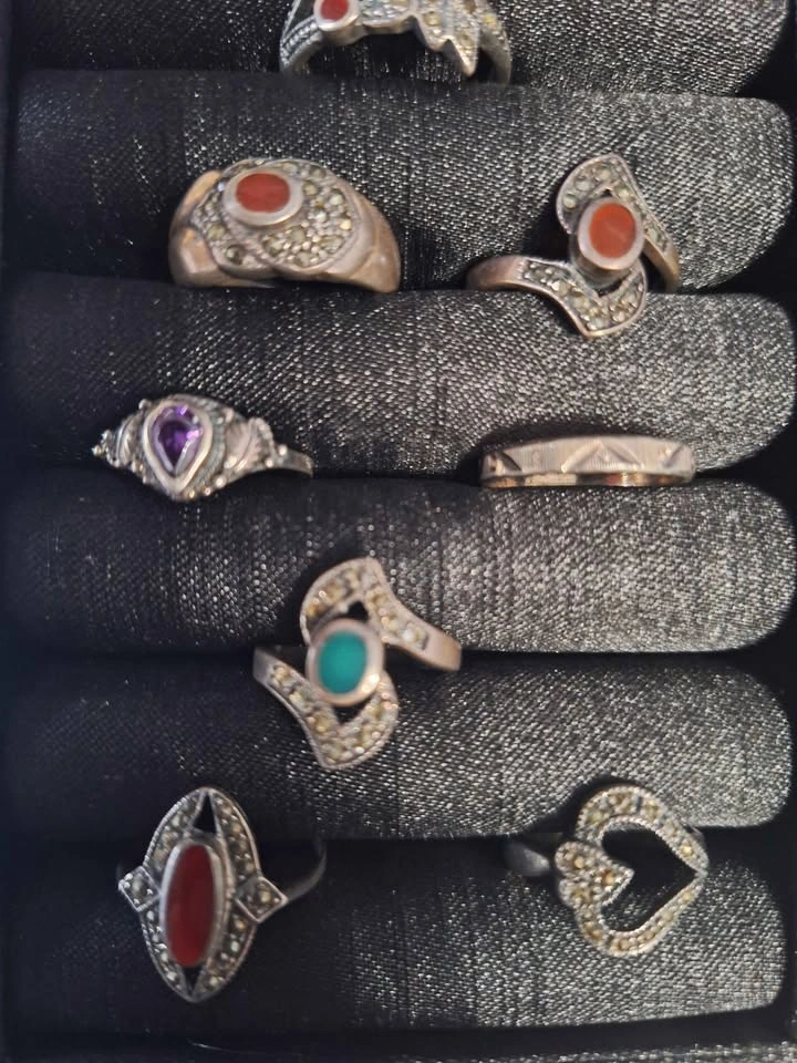 Vintage Silver, Marcasite and Gemstone Ring Collection - photo 2