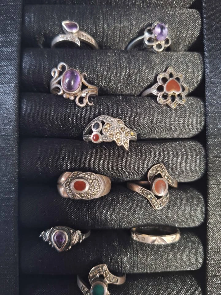 Vintage Silver, Marcasite and Gemstone Ring Collection - photo 3