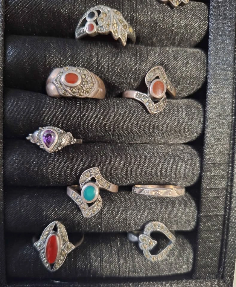 Vintage Silver, Marcasite and Gemstone Ring Collection - photo 4