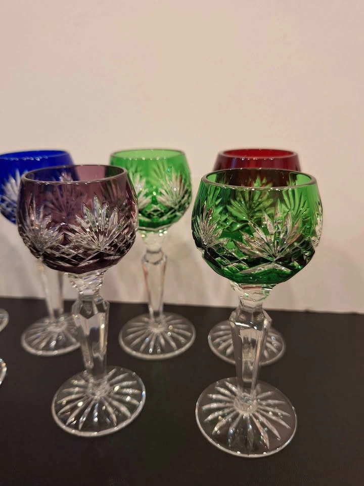 Set of 7 Vintage Nachtmann Cut to Clear Crystal 5" Cordial Glass - photo 2