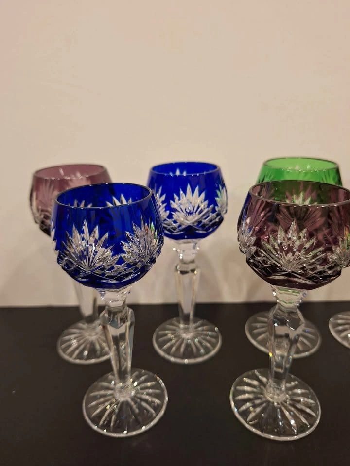 Set of 7 Vintage Nachtmann Cut to Clear Crystal 5" Cordial Glass - photo 3