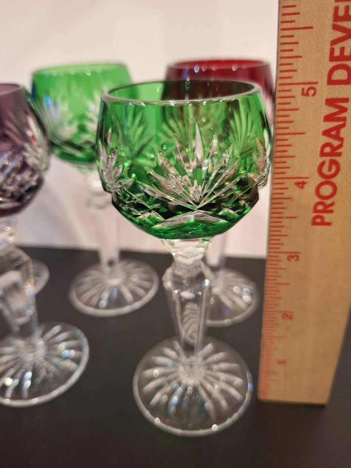 Set of 7 Vintage Nachtmann Cut to Clear Crystal 5" Cordial Glass - photo 5