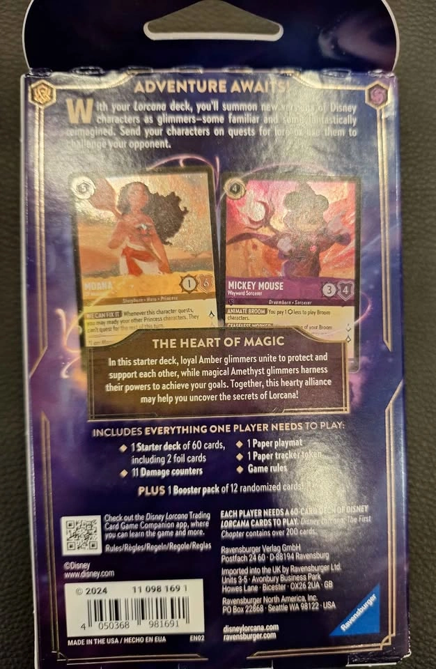 Disney Lorcana Amber/Amethyst The First Chapter Starter Deck - photo 2
