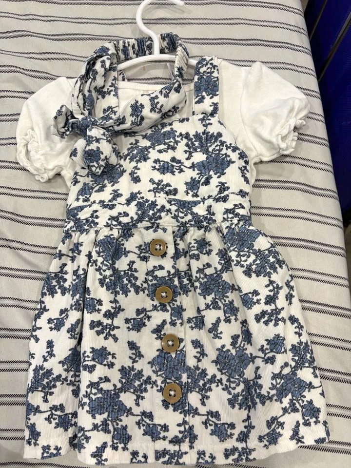 Baby Girl Floral and Knit Dress Bundle