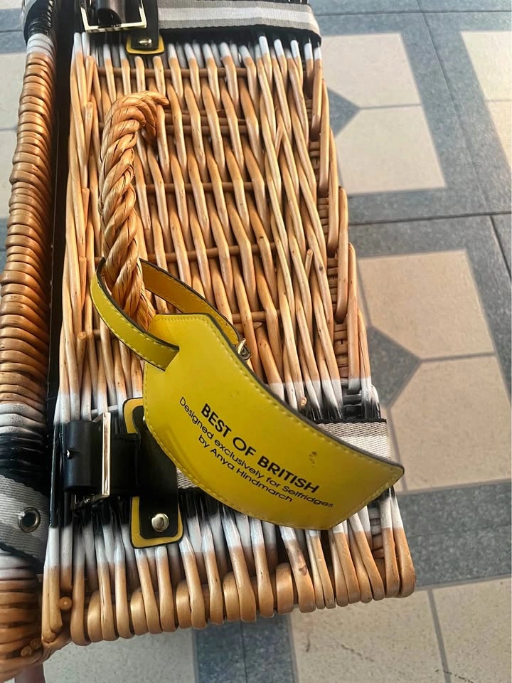 Vintage Anya Hindmarch x Selfridges Wicker Picnic Basket