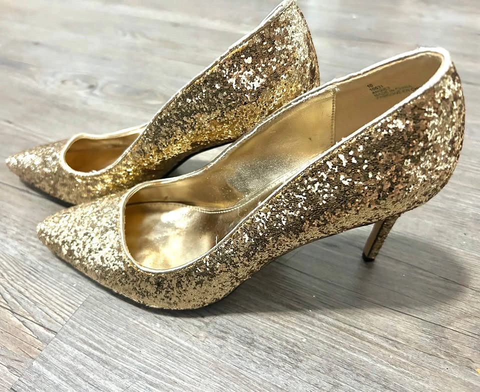 Gold glitter heels size 10 - photo 2