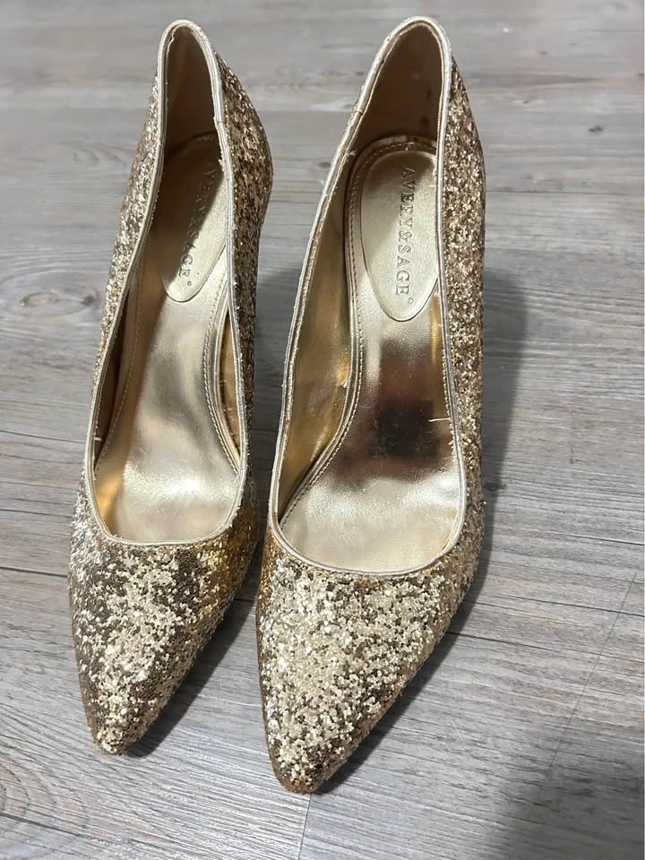 Gold glitter heels size 10 - photo 3