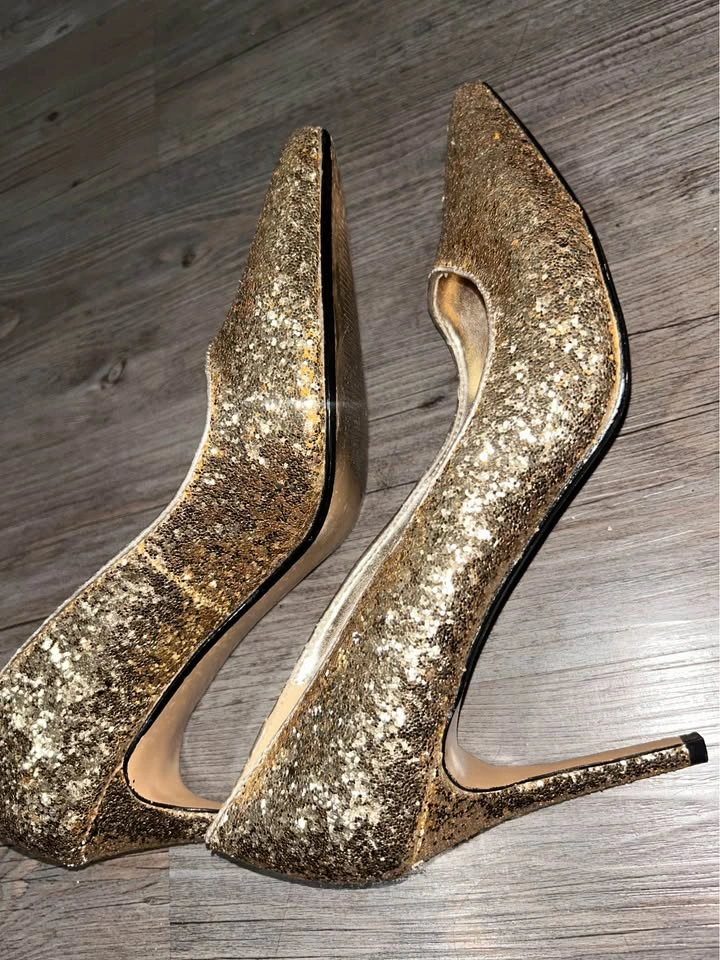 Gold glitter heels size 10 - photo 5