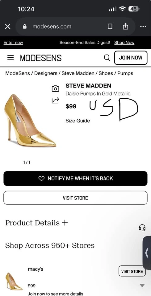 Steve Madden Gold Heels Size 8/7.5 - photo 3