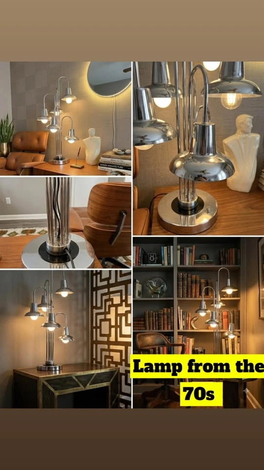 Antique 70s Chrome Lamp beautiful & elegant for collection - photo 4