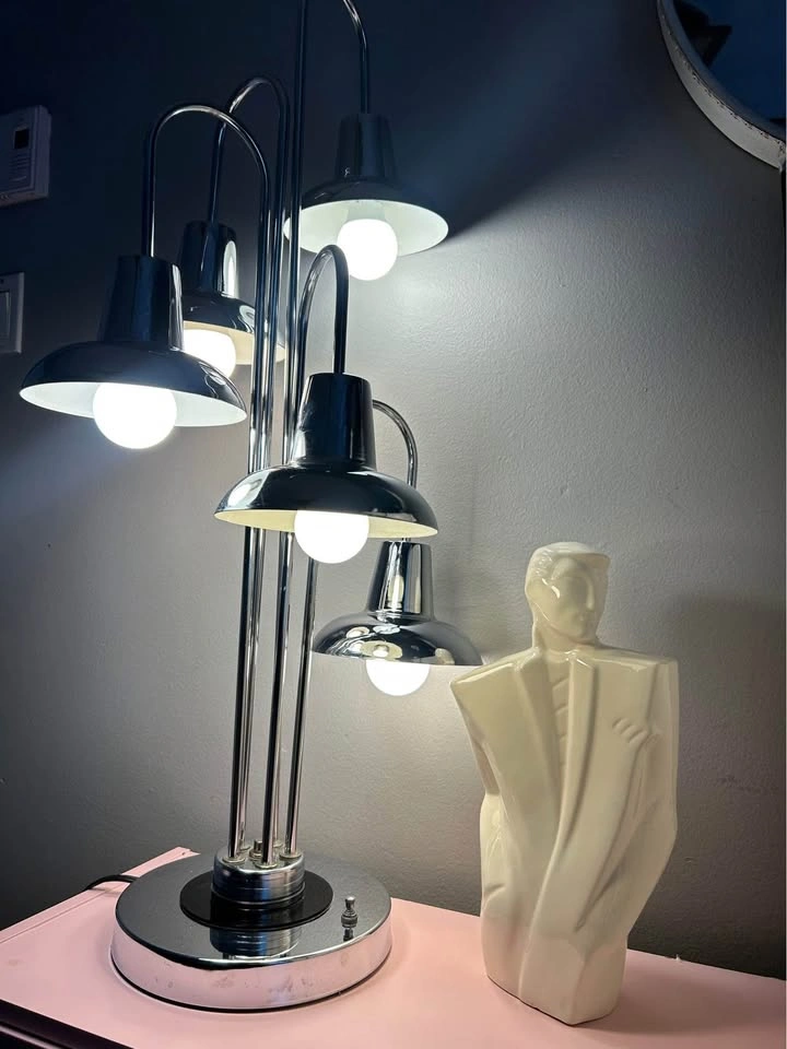 Beautiful heavy silver color antique lamp from the 70s - photo 2