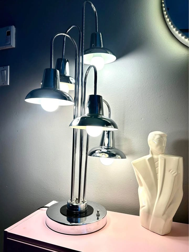 Beautiful heavy silver color antique lamp from the 70s - photo 4