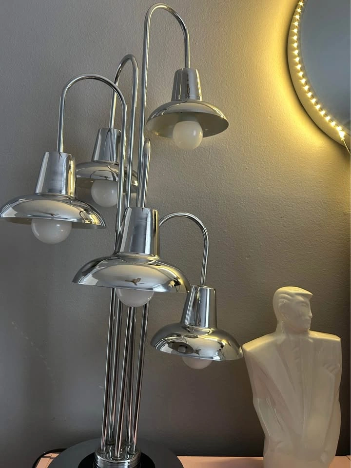 Beautiful heavy silver color antique lamp from the 70s - photo 5