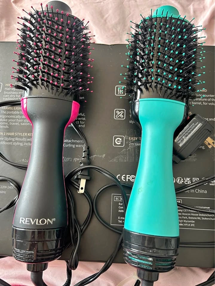 Brush Dryer Adjustable Heat Settings Electric Hair Tool x2