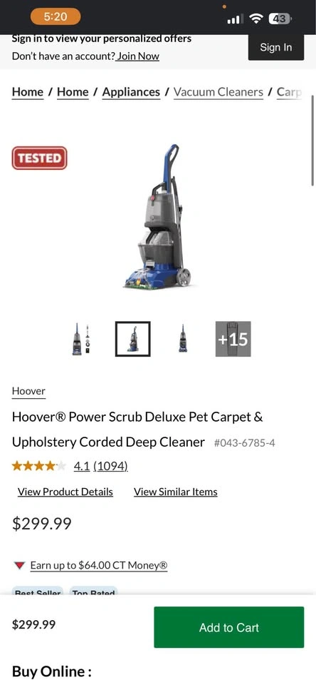 Hoover Power Scrub Deluxe Red Upright Carpet Cleaner - photo 5
