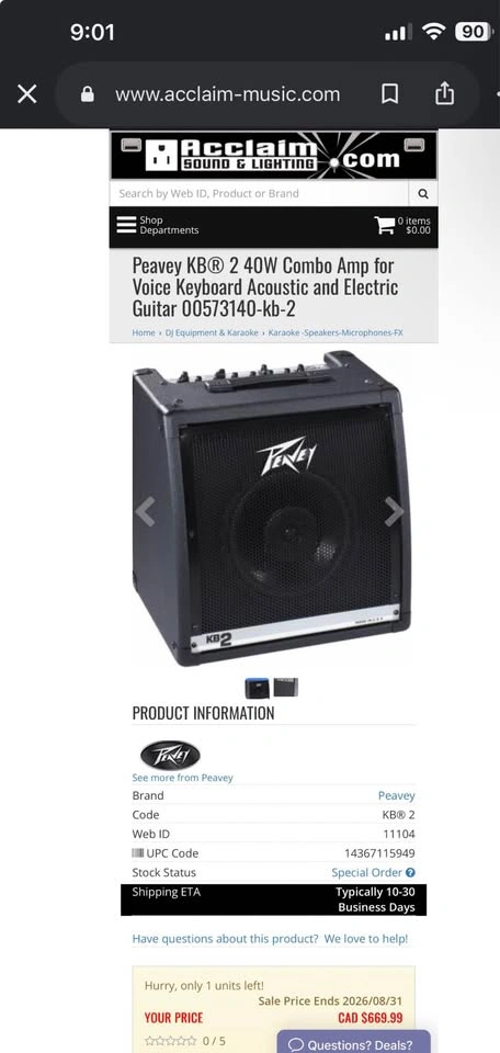 Peavey KB2 Keyboard Amplifier - photo 3
