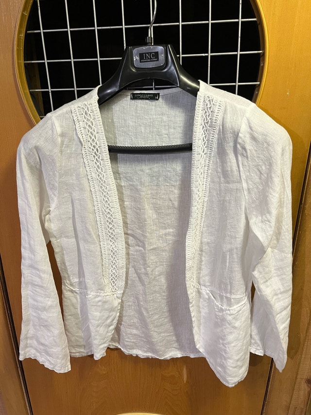 Lungo L'Arno Linen Cardigan. White. Medium