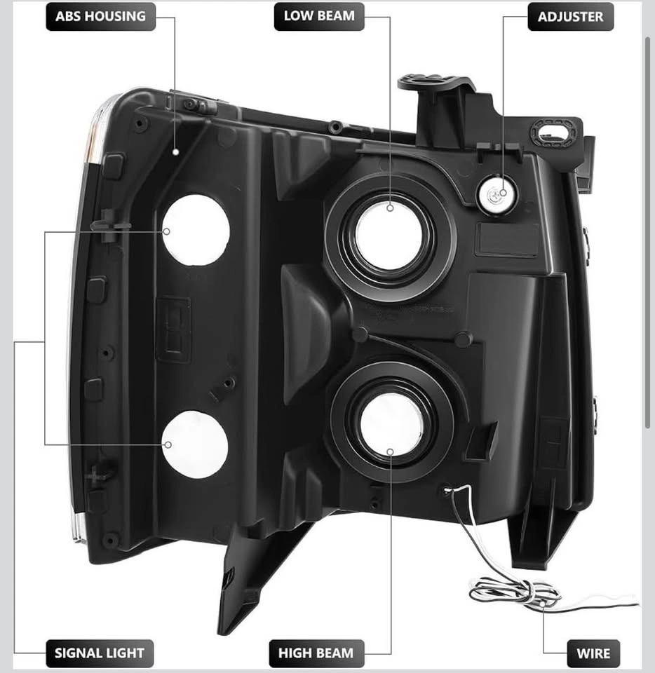 Pair LED DRL Headlights for 07-13 Chevy Silverado 1500/2500/3500 - photo 3