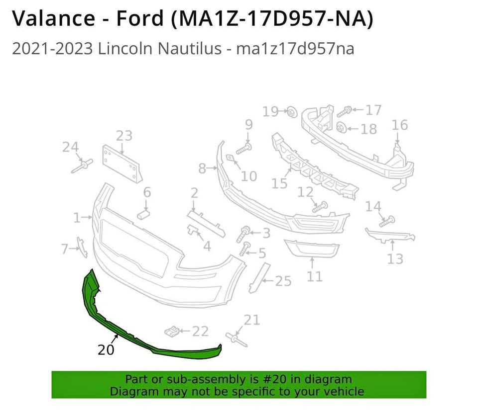Valance - Ford (MA1Z-17D957-NA) 2021-2023 Lincoln Nautilus